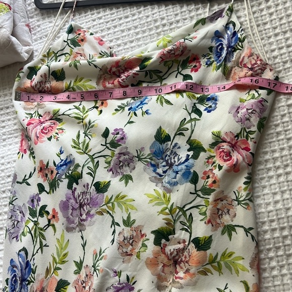 NWT Alice + Olivia Harmony Gardenia Floral Maxi Slip Dress Size 8 - Picture 9 of 9